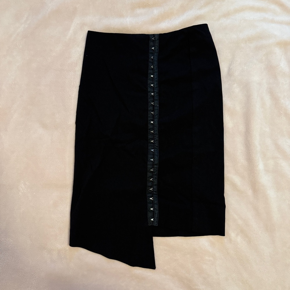 Annex Black Asymmetrical Hook & Eye Skirt